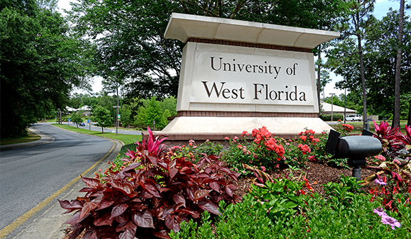 Image of the UWF Pensacola campus entrance sign