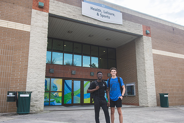 Students in front of the HLS Center.