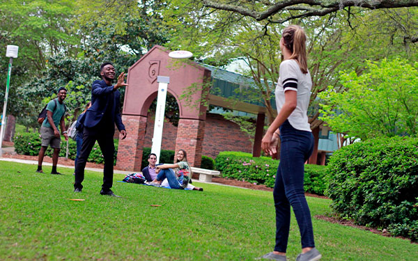 Students in courtyard