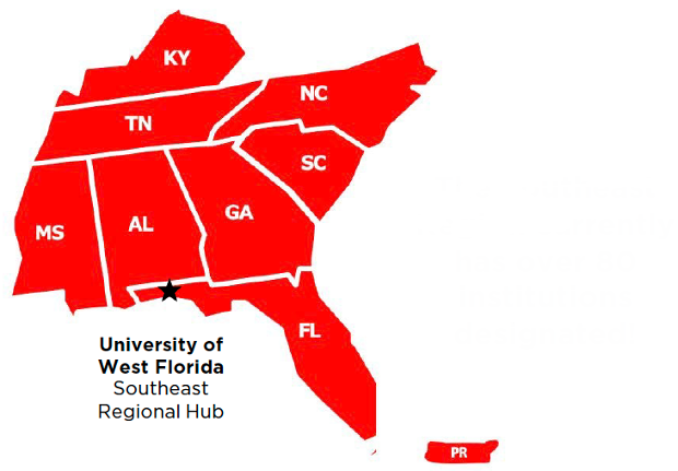 Map of southeastern states including Kentucky, Tennessee, North Carolina, South Carolina, Georgia, Alabama, Florida, and Mississippi, as well as the U.S. Territory of Puerto Rico.