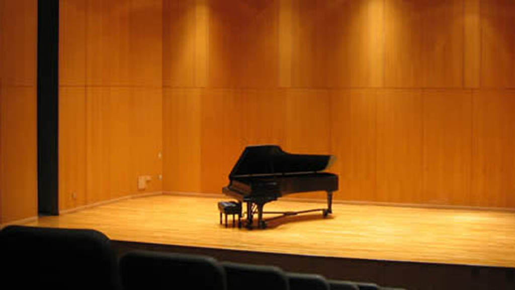 Music Hall with a piano on stage
