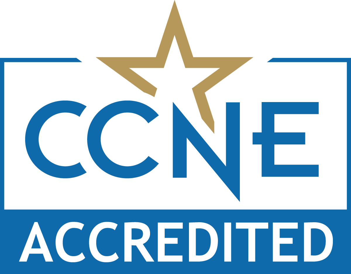 CCNE Accredited with a star above the CCNE text.
