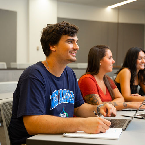 Students learning in a classroom