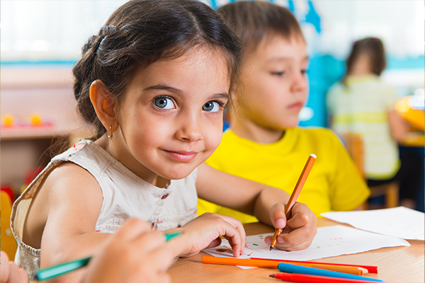 student sitting in classroom