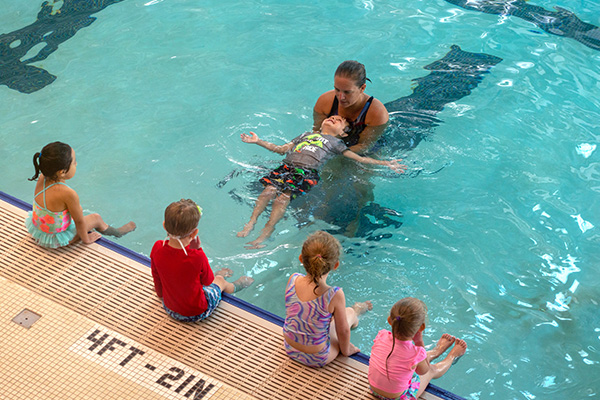 Children attending a Swim Lesson